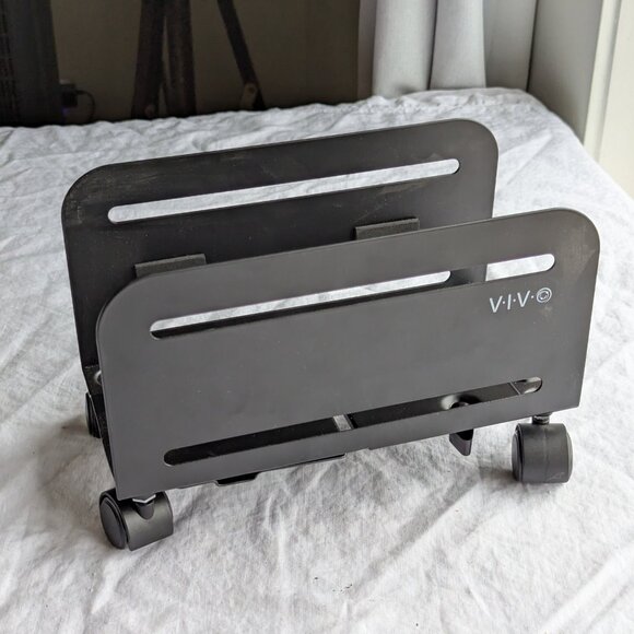 Black metal CPU cart by VIVO CART-PC01, wheeled CPU caddie for office computer - Picture 2 of 5